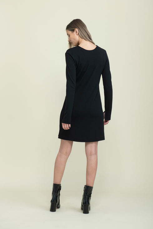 Katie-Reversible Tie Neck Dress